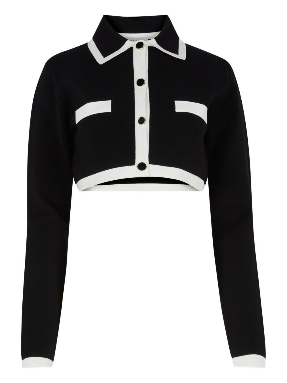 Black Cotton Cropped Sweater