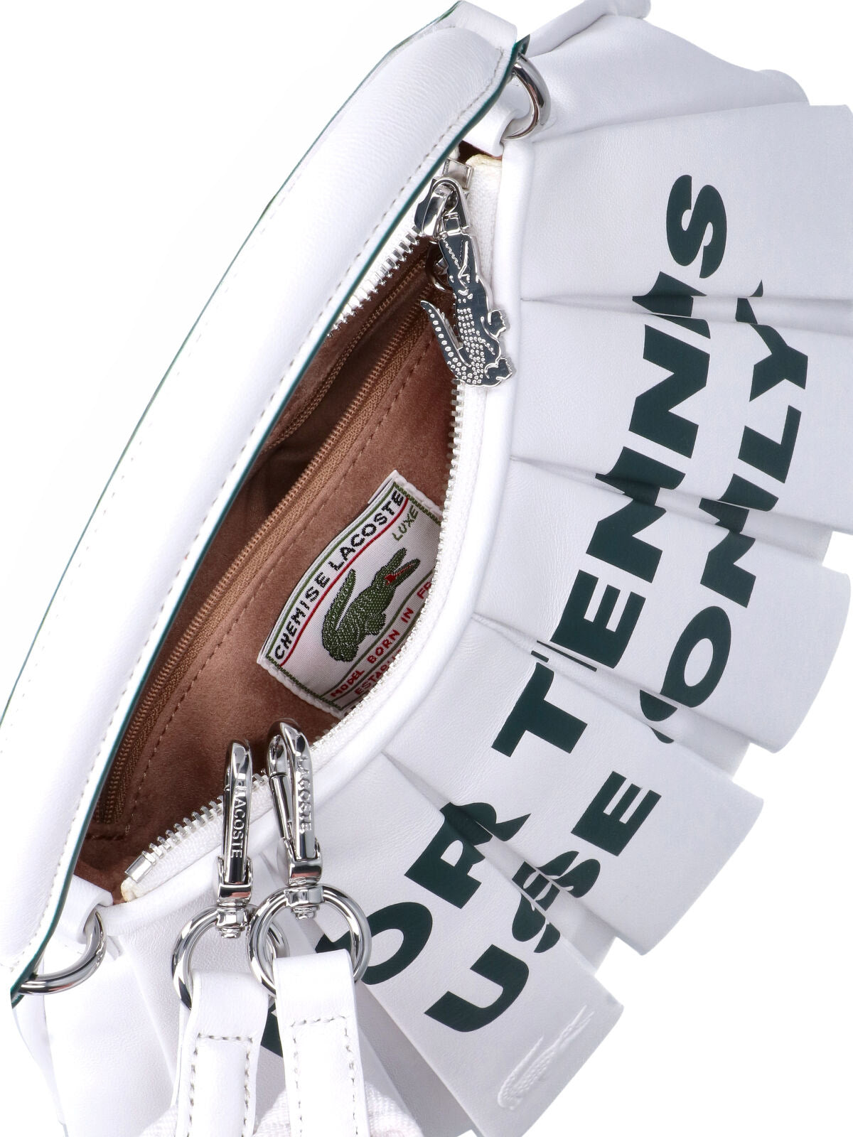 White Lenglen Small Contrast Logo Bag