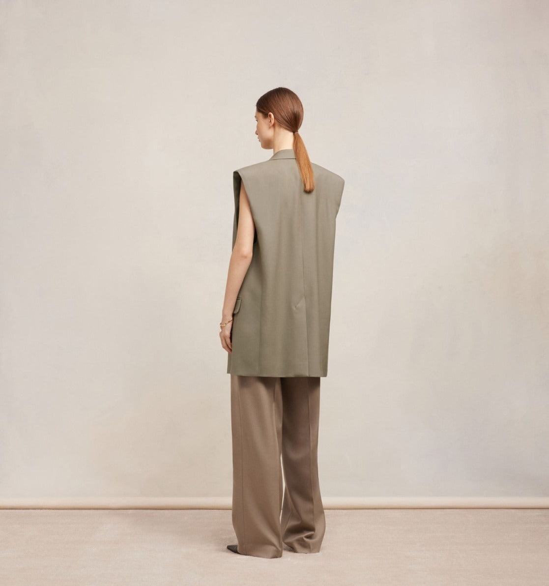 Sleeveless Tailored Blazer With Notch Lapel