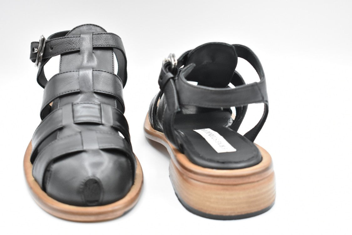 Black Leather Sandals