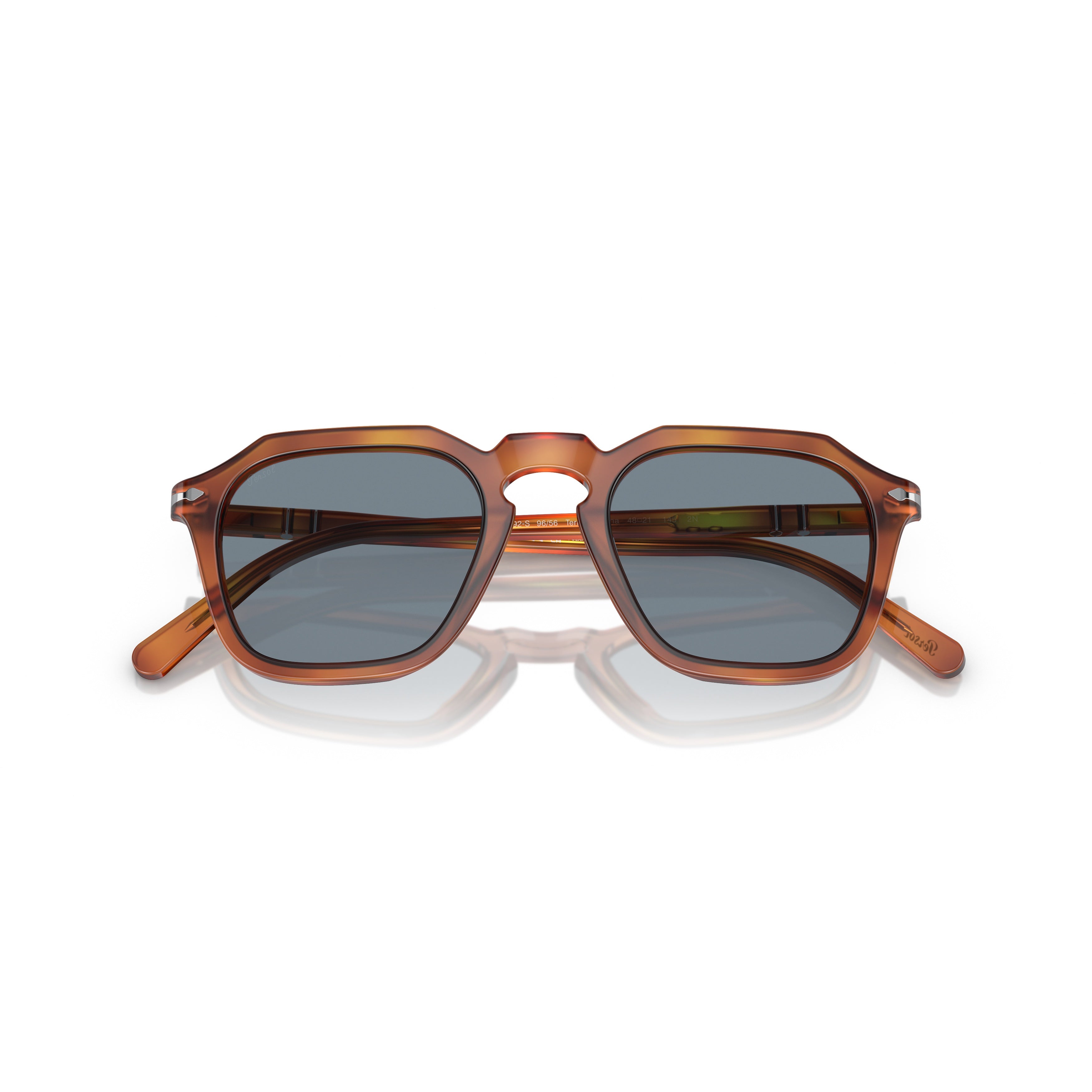 0po3292s Geometric Acetate Sunglasses with Tortoiseshell Pattern