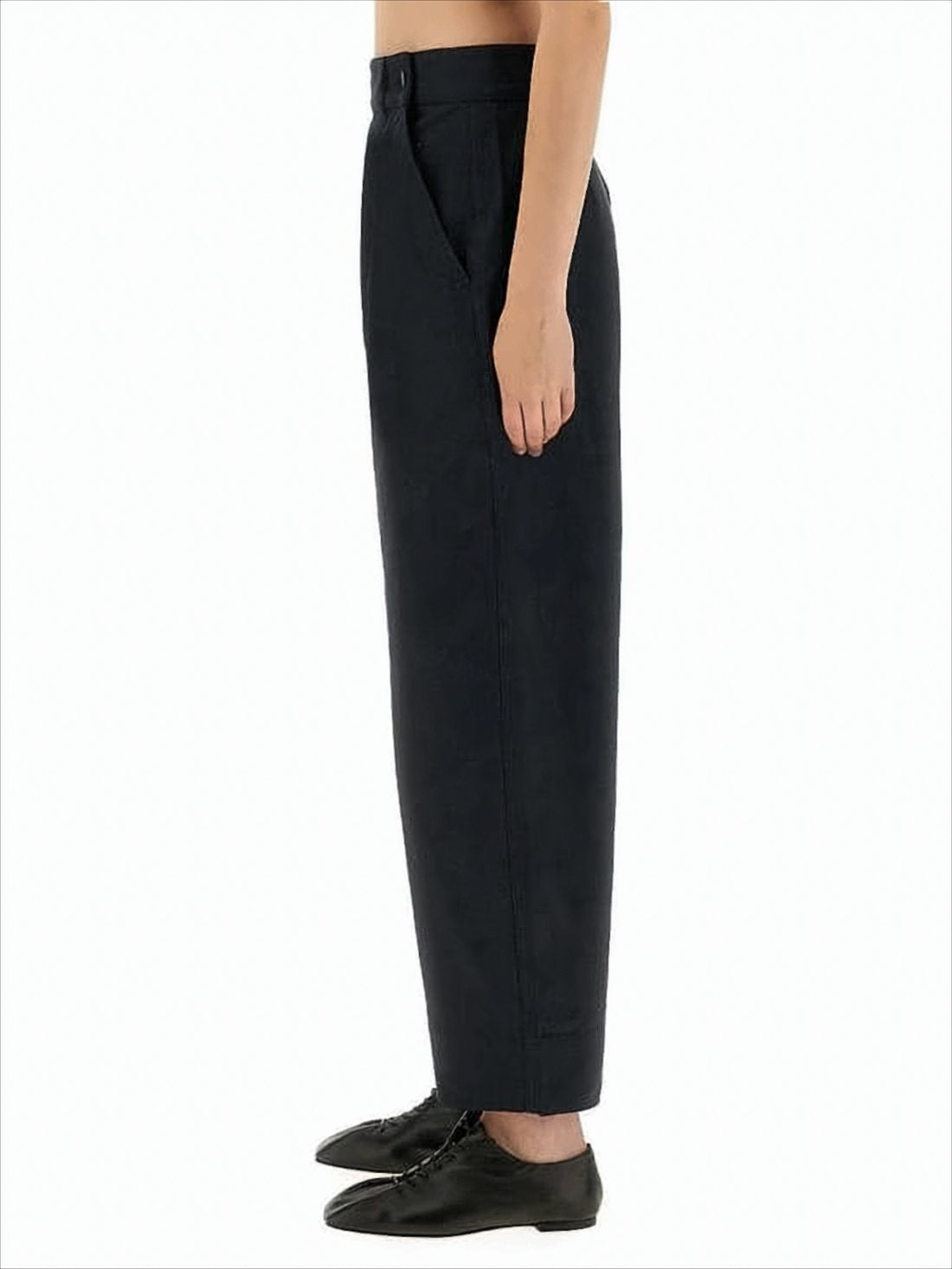 Straight-Leg Pants with Mid-Rise Waist and Zipper Detail