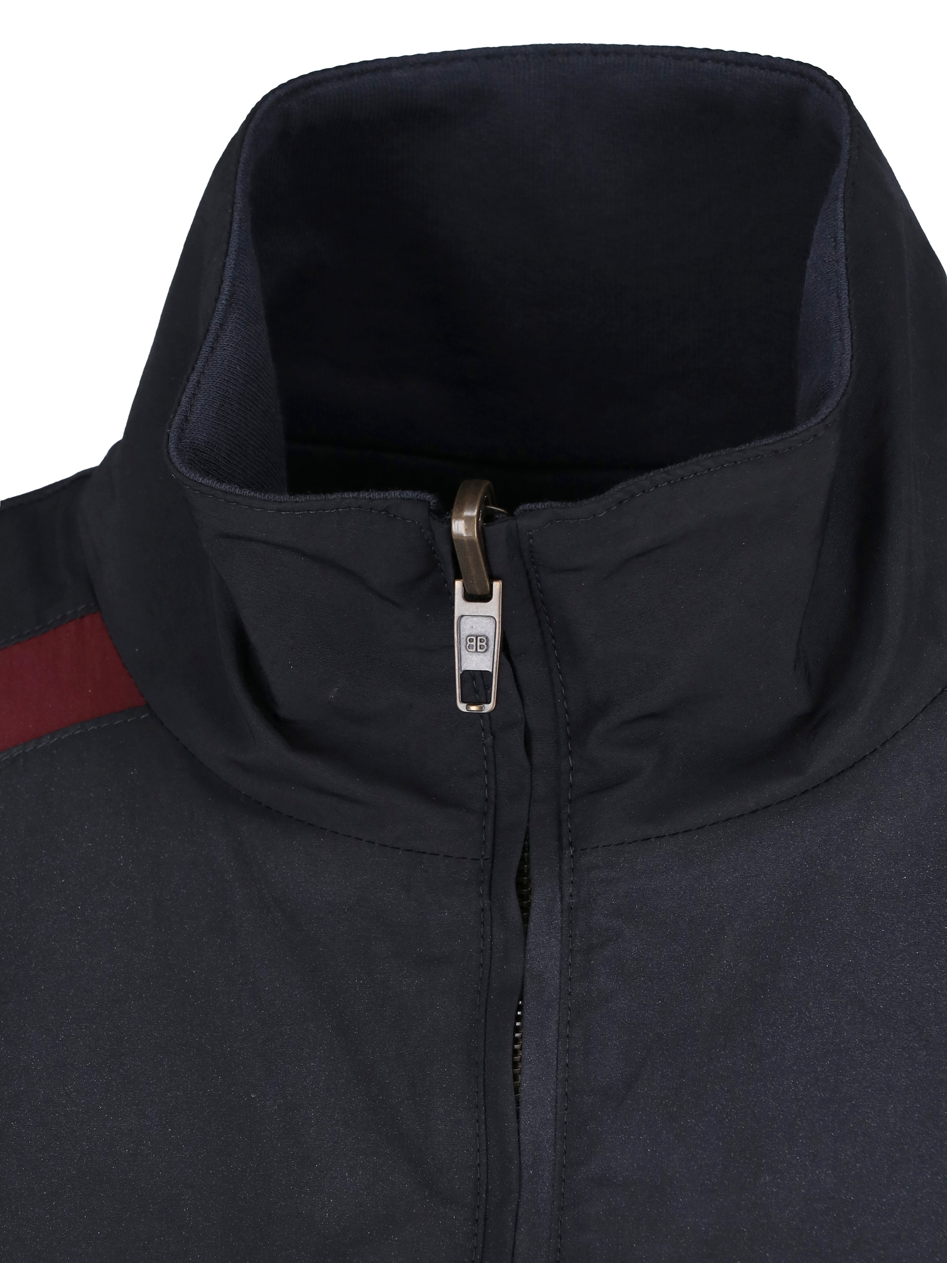 Black High Collar Sporty Jacket