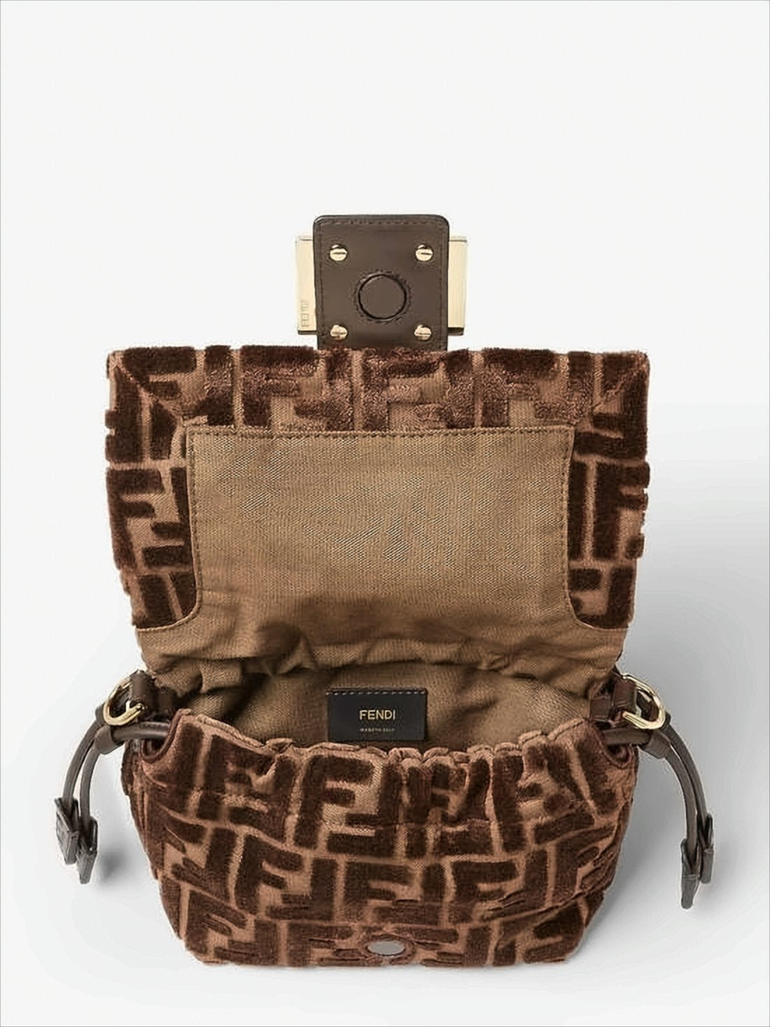 Textured Brown Fendi Shoulder Bag