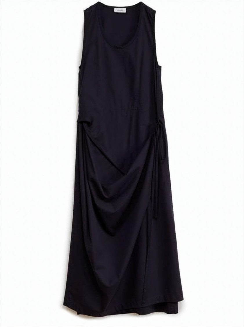 Draped Midi Dress with Side Tie Details