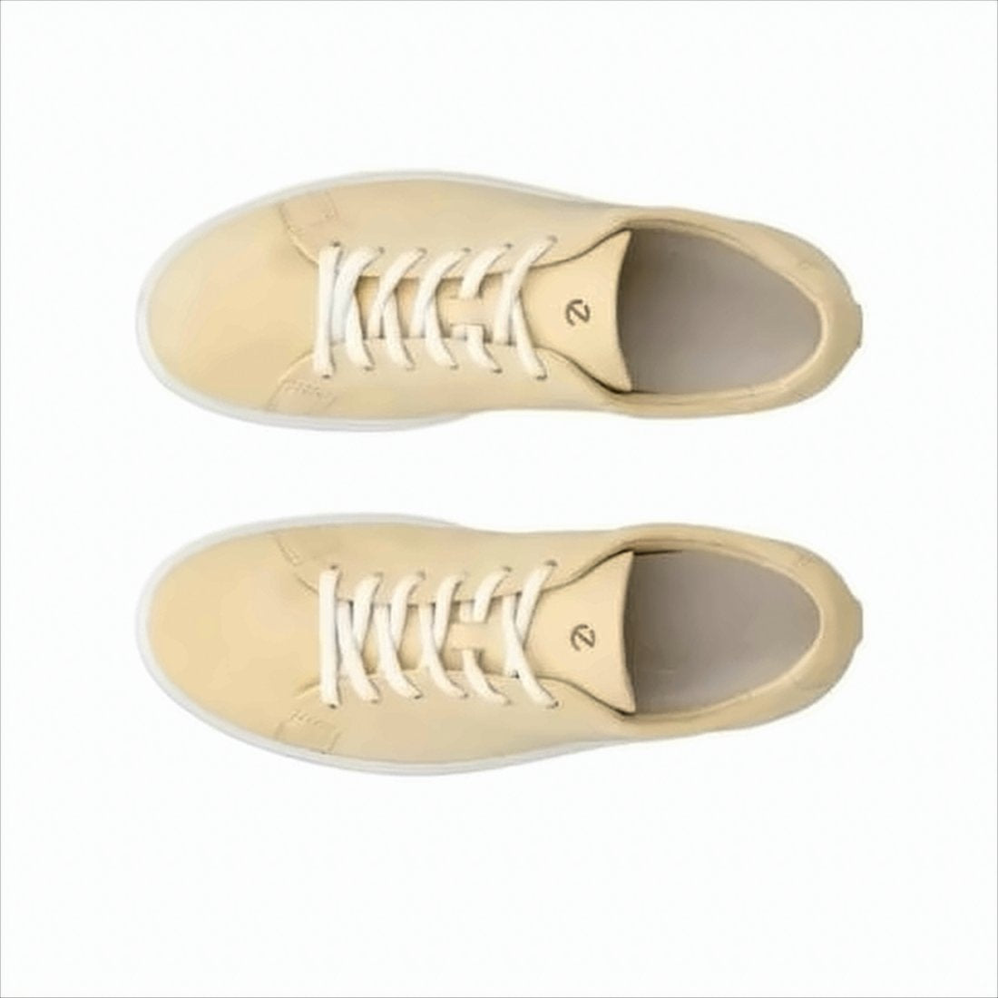 Minimalist Beige Leather Sneakers with Textured Sole