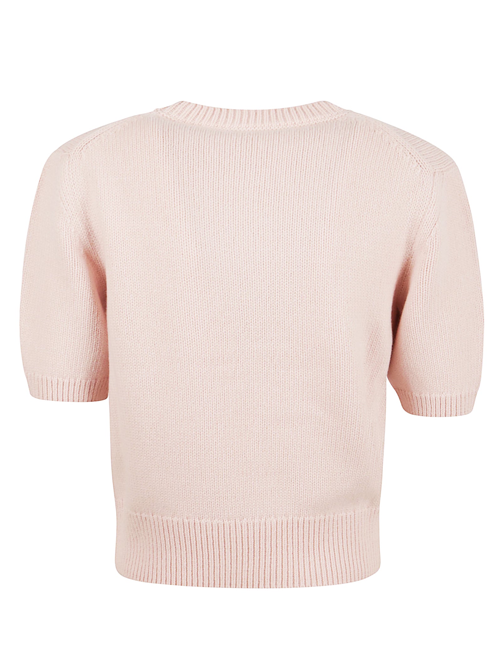 Short-Sleeve Wool-Cashmere Sweater