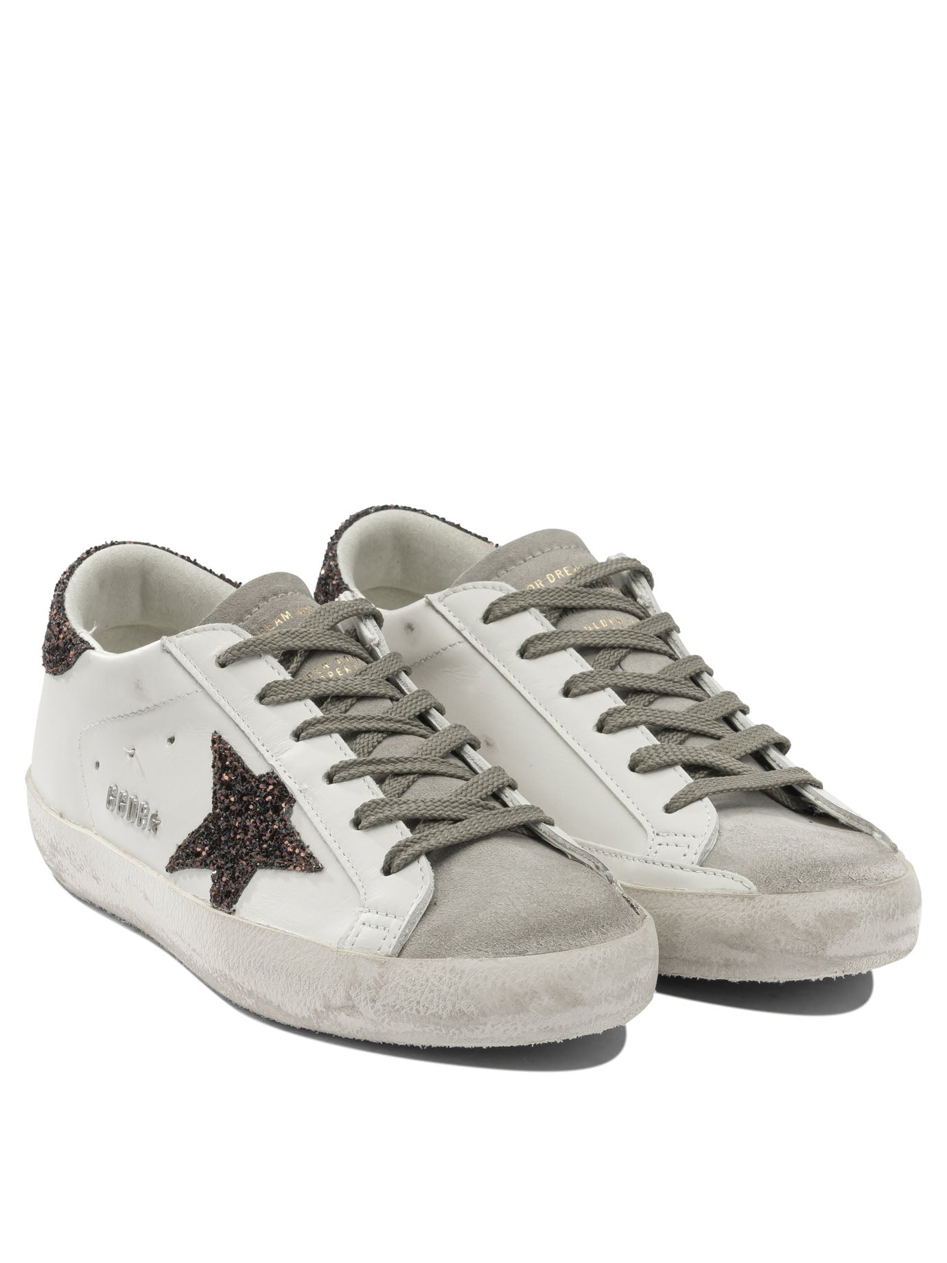 Distressed Slip-On Sneakers With Glitter Accents