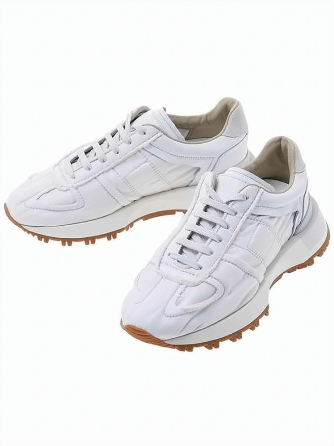 Low-Top Sneakers With Textured Paneling And Elevated Sole