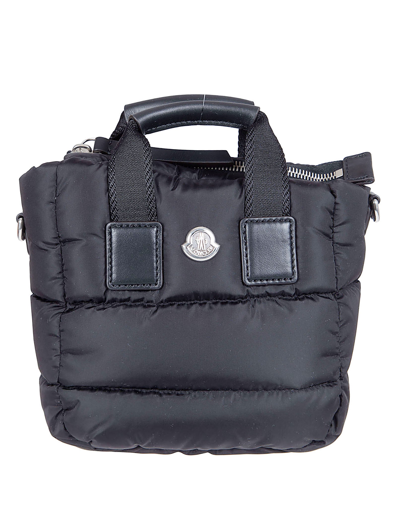 Quilted Padded Nylon Bag with Leather Accents