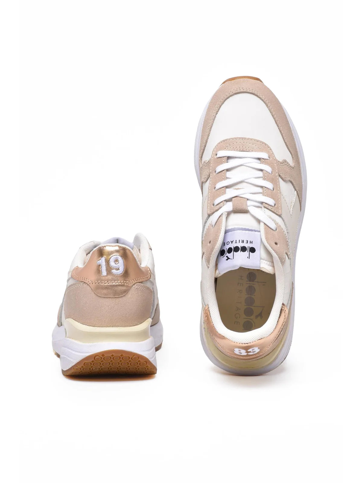 Beige Leather Polyester Venus Sneakers
