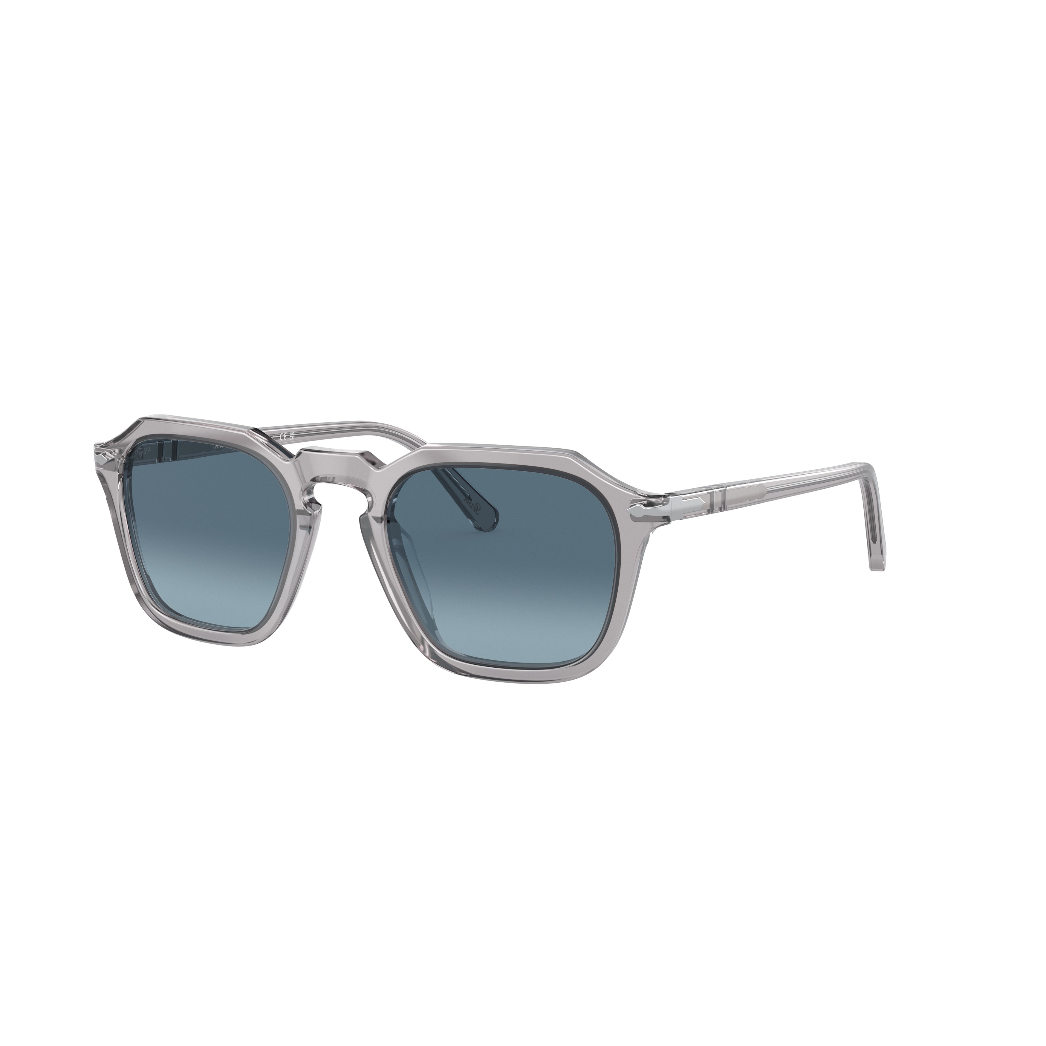 Translucent Acetate Square Sunglasses With Gradient Blue Lenses