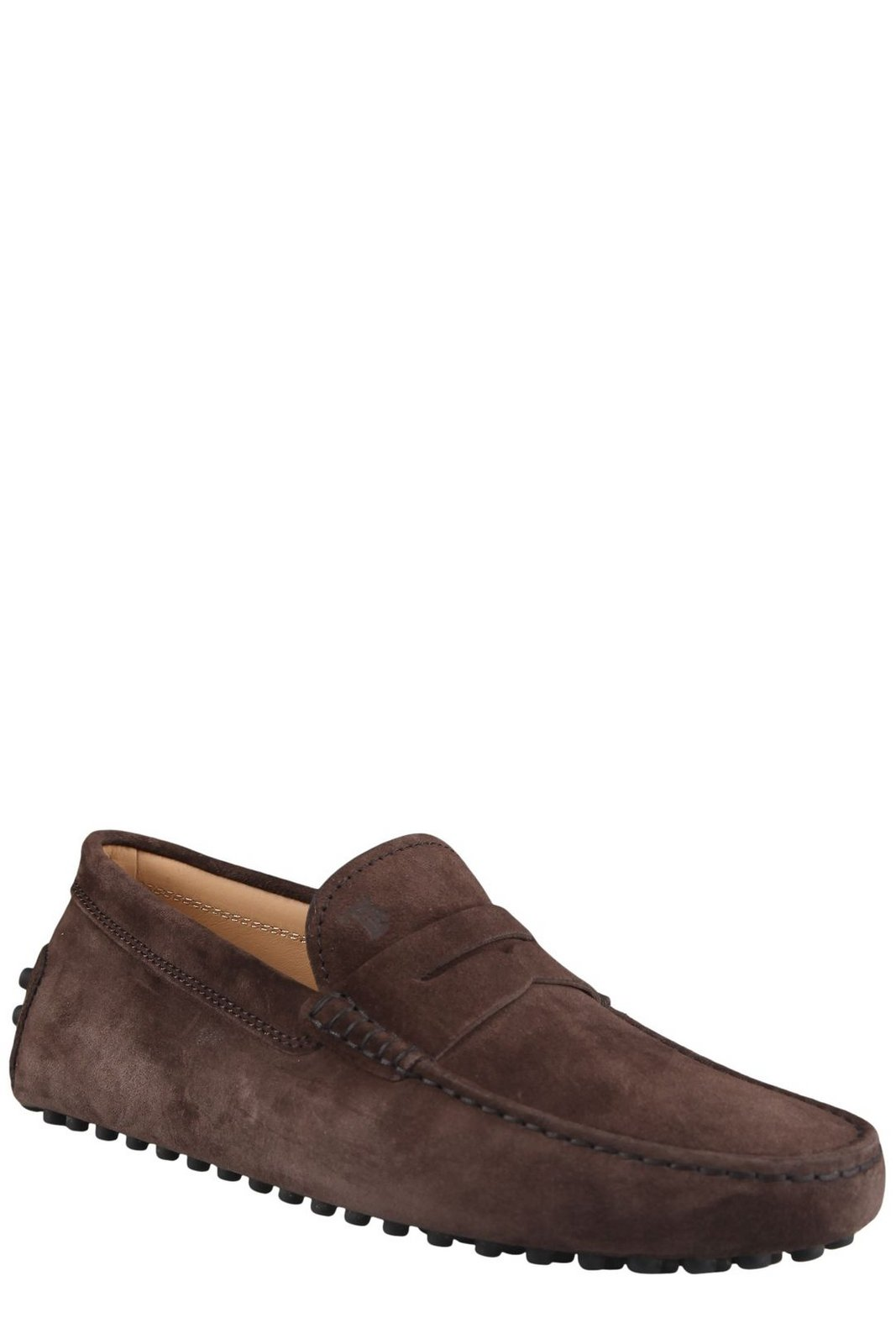Brown Suede Loafers with Minimalist Design