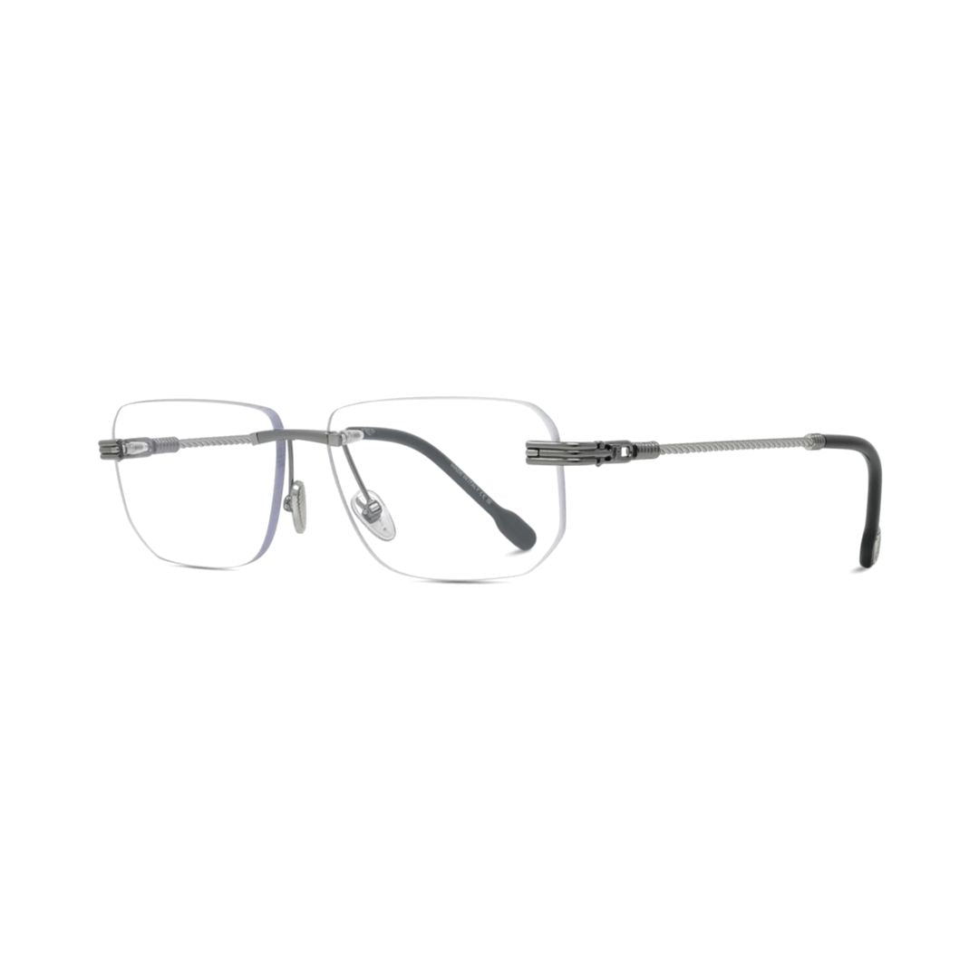 Fg50086u Rimless Eyeglasses with Rectangular Lenses and Textured Temples