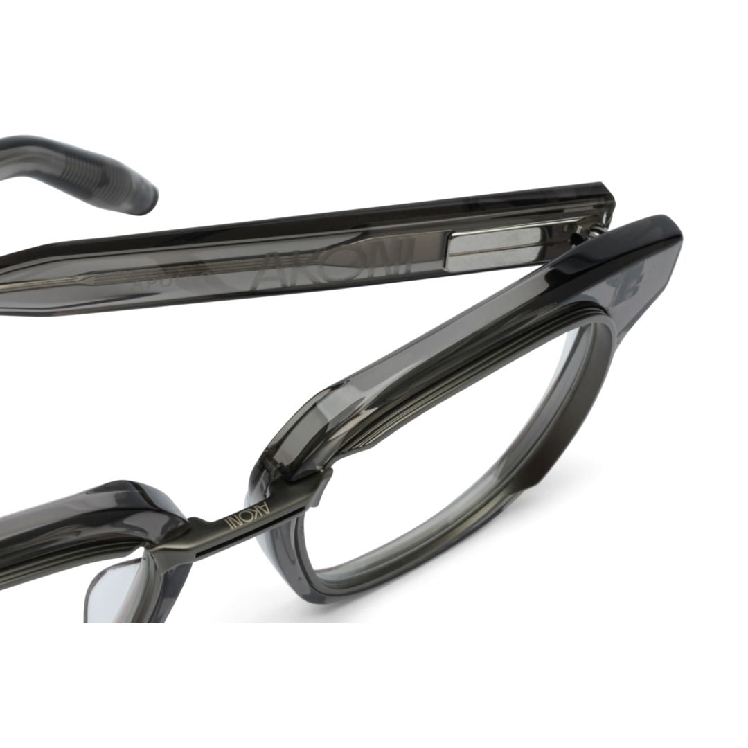 Apollo Square Frame Optical Glasses with Translucent Smoky Grey Finish
