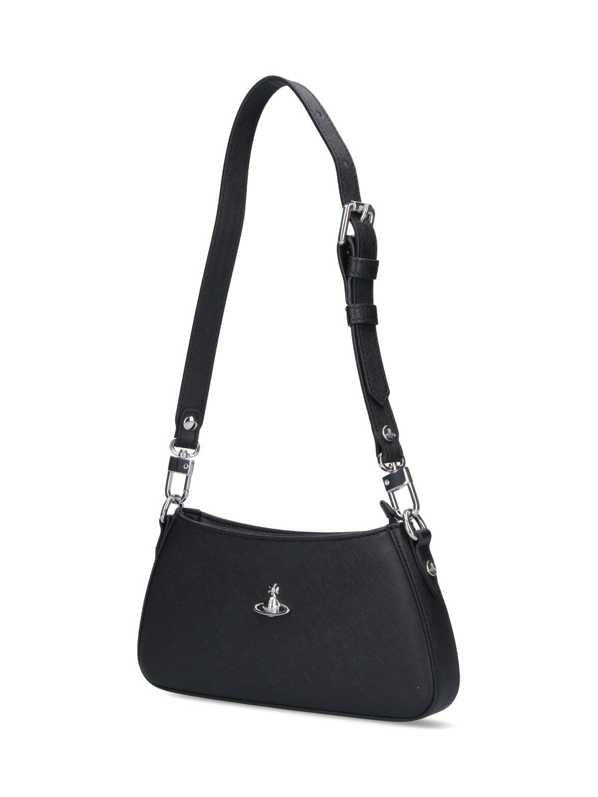 "Tasha" Shoulder Bag In Black Fabric