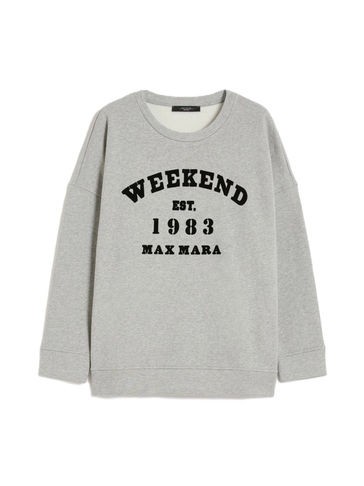 Light Grey Relaxed-Fit Sweatshirt with Bold Logo Print