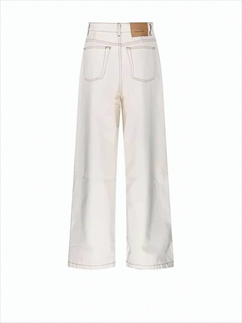 High-Waisted Straight-Leg Pants with Belt Loops