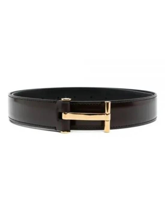 Sleek Black Leather Belt with Gold-tone Minimalist Buckle