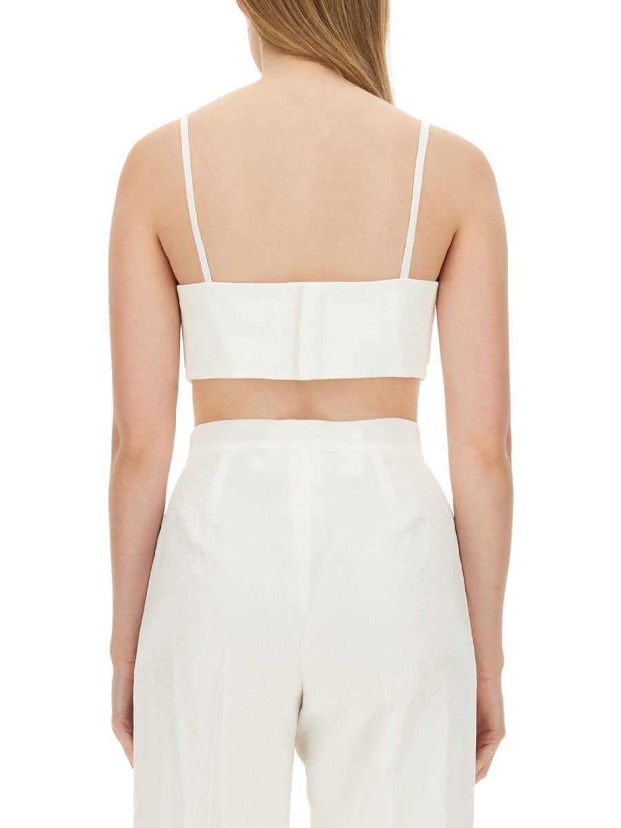 Slim Fit Acetate Bridal Top with Refined Silhouette