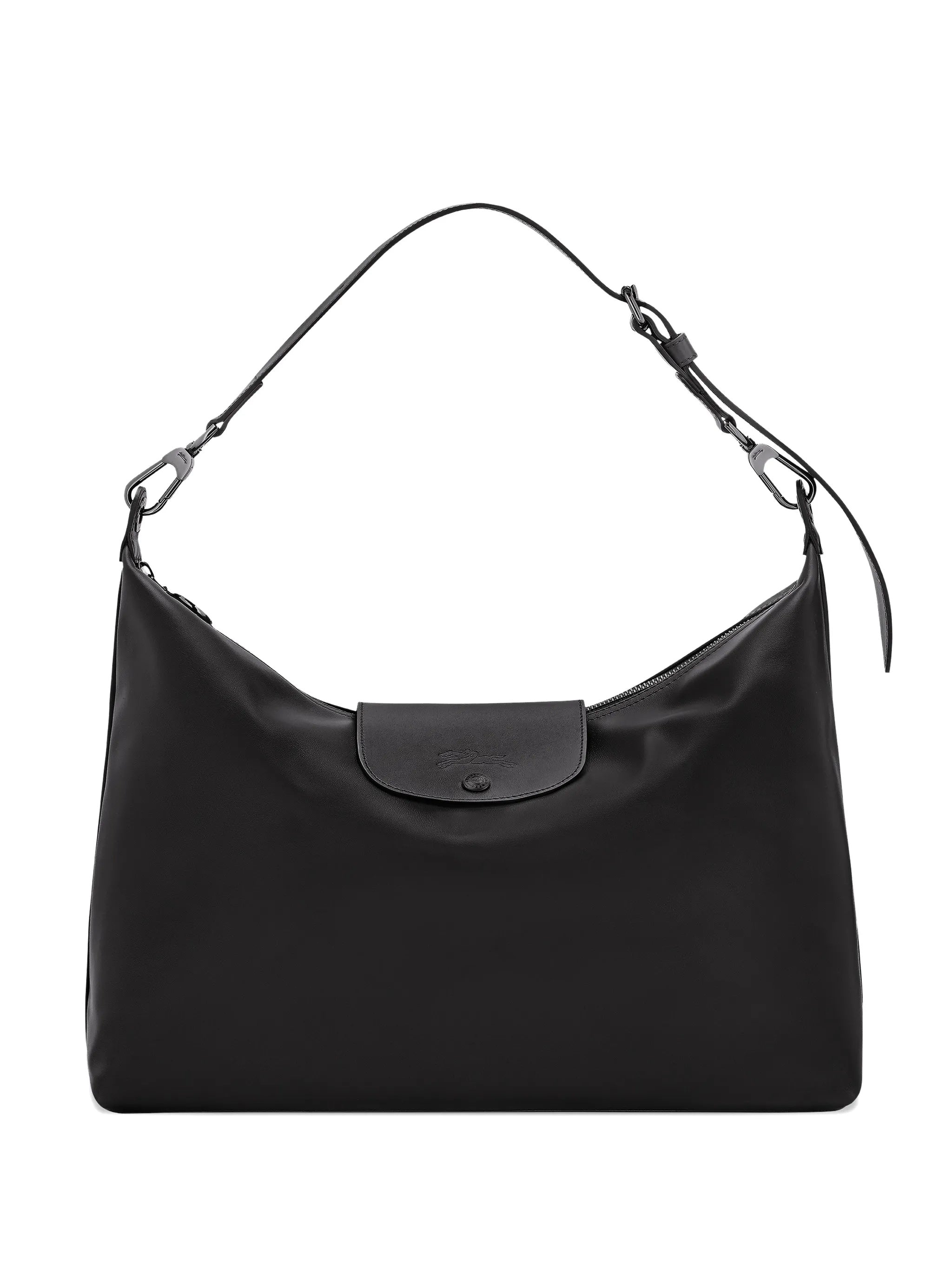 Rectangular Black Shoulder Bag With Adjustable Strap