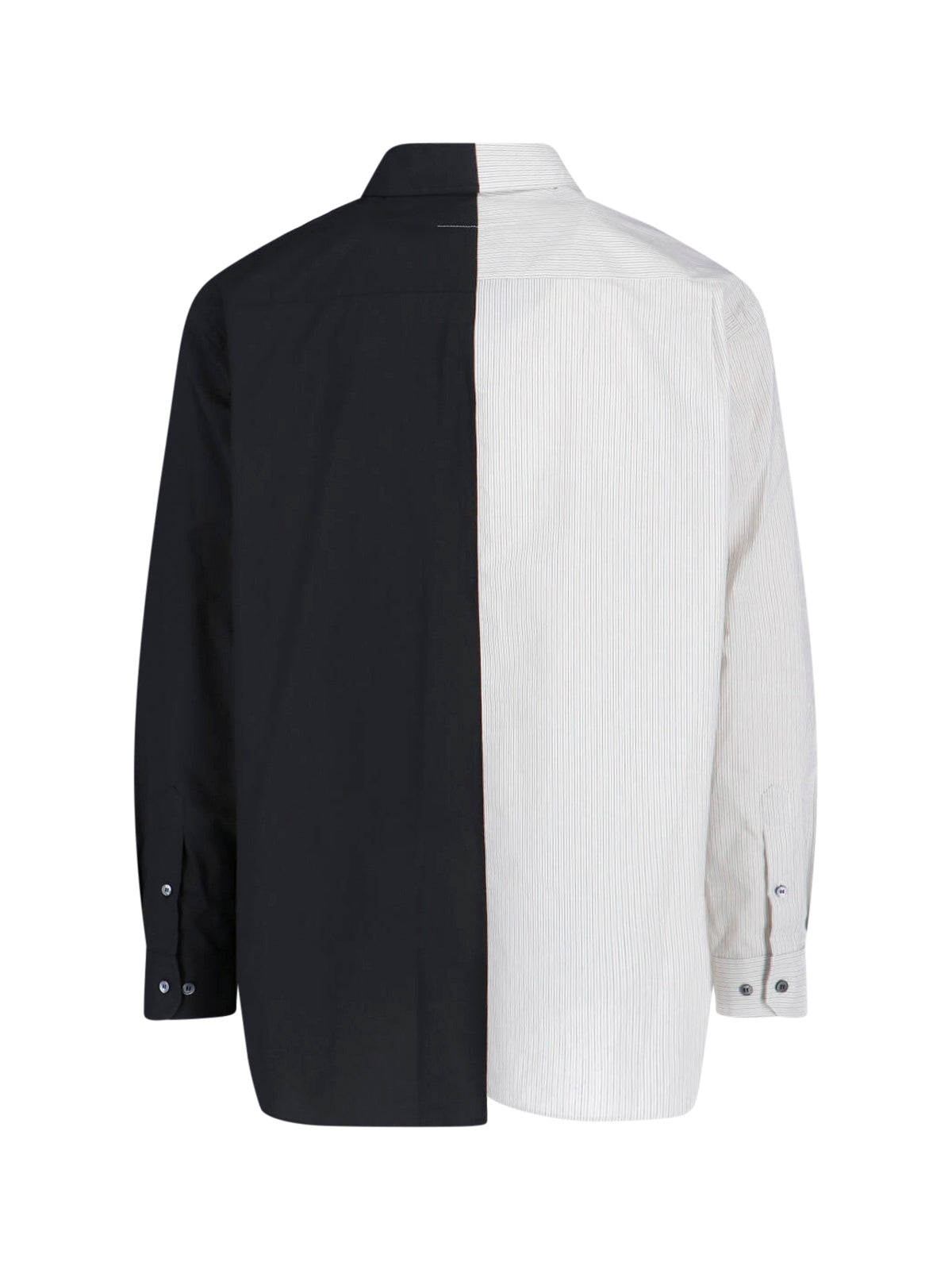 Tailored Black Shirt With Pointed Collar And Button Cuffs