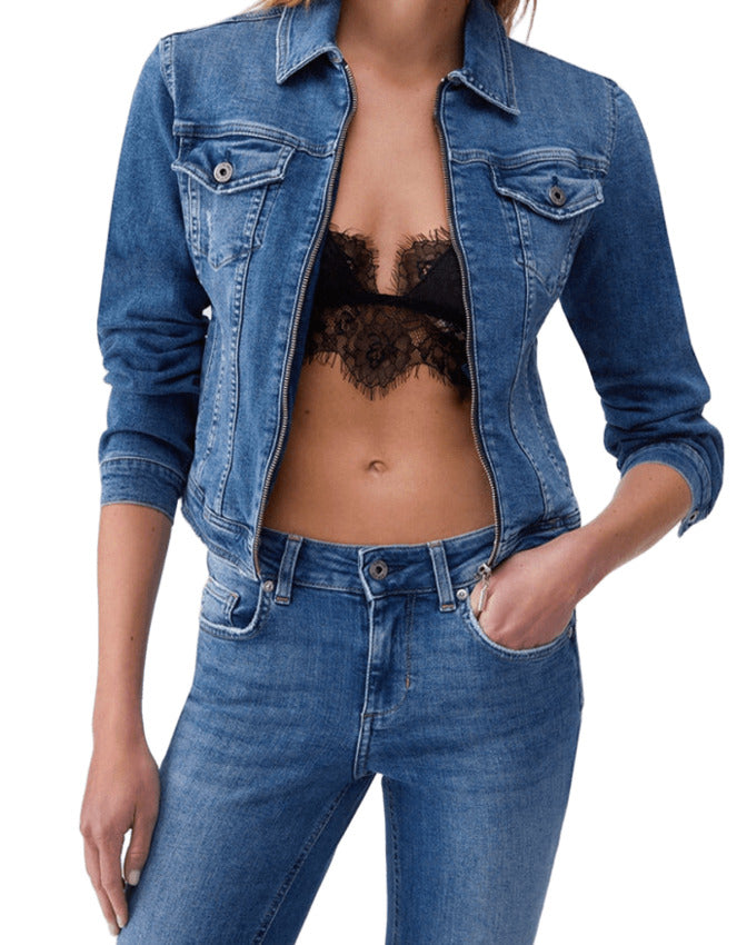 Slim Fit Stonewash Denim Jacket