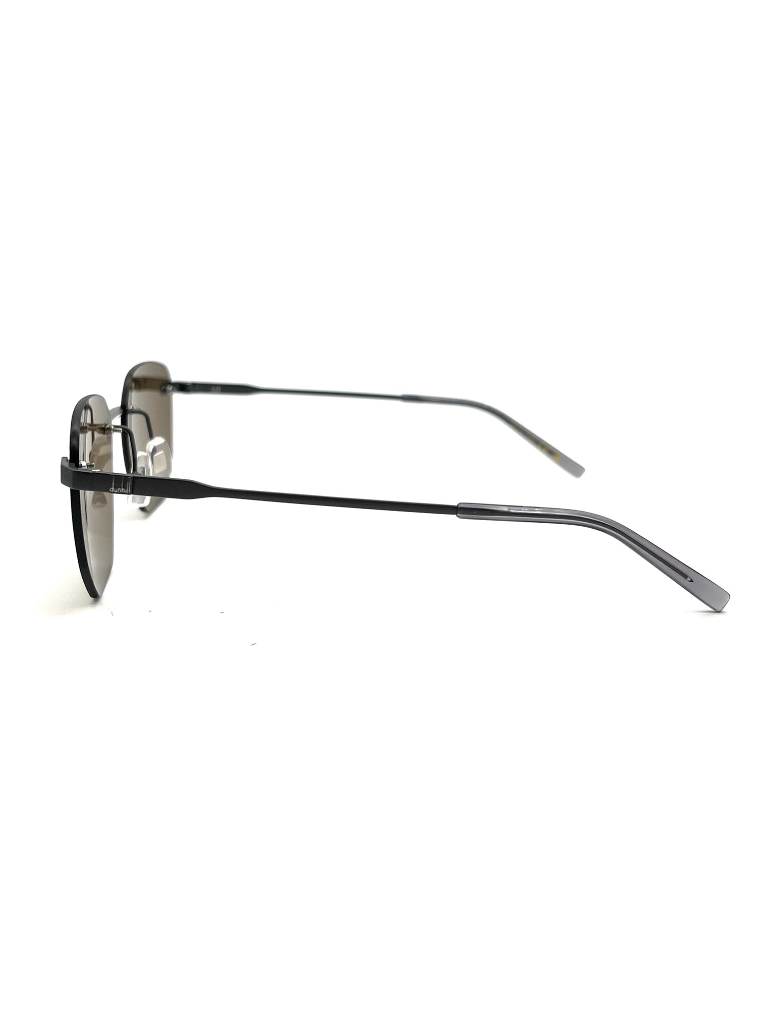 Angular Metal Frame Sunglasses with Brown Lenses