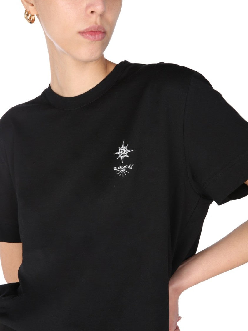 Graphic Print Black Crew Neck T-Shirt