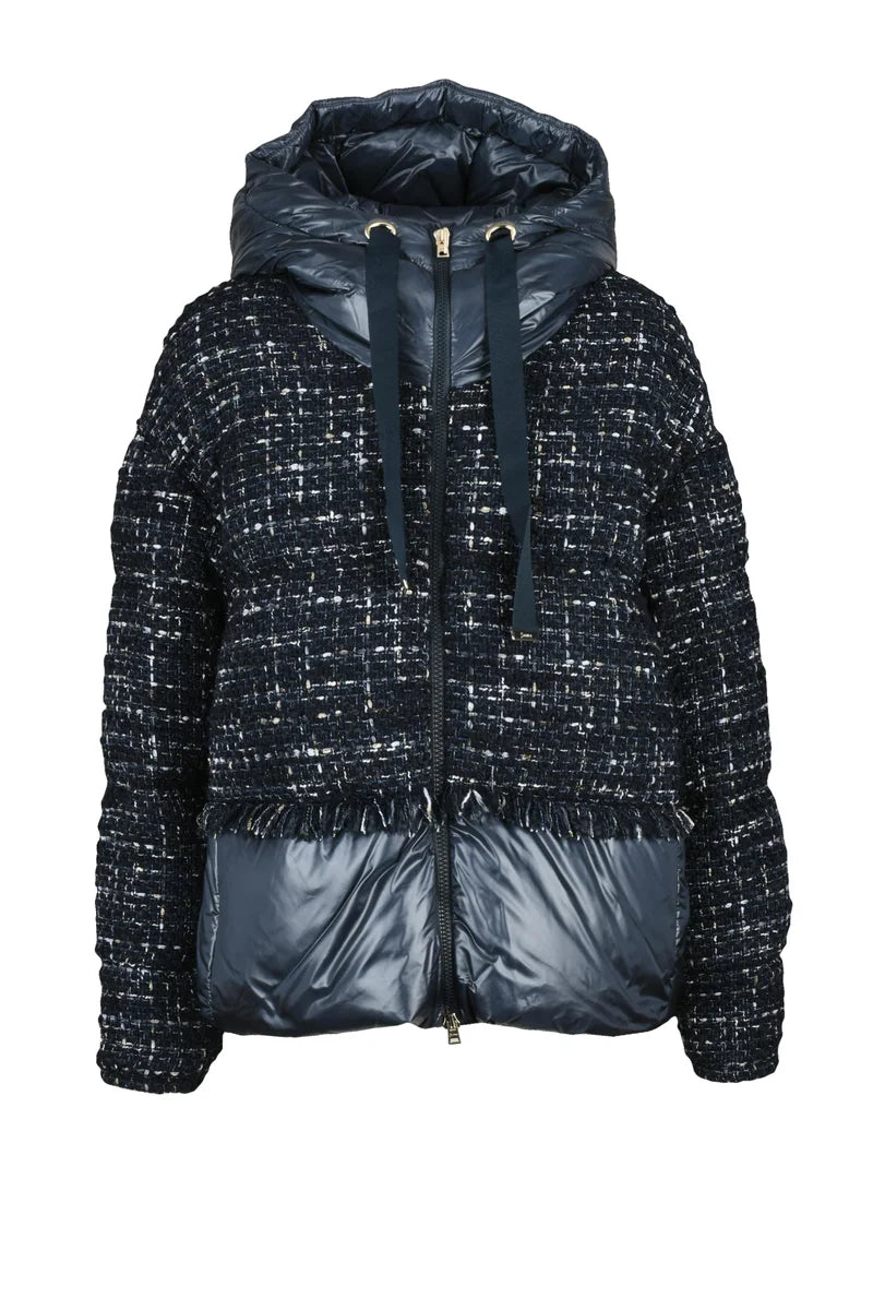 Bouclé Down Jacket - Blue