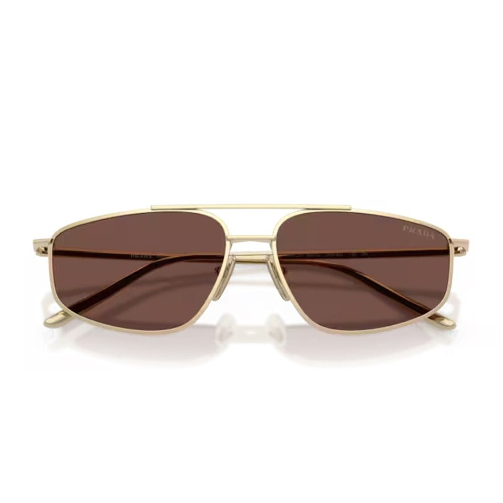 Pr C51S Rectangular Light-Gold Metal Sunglasses