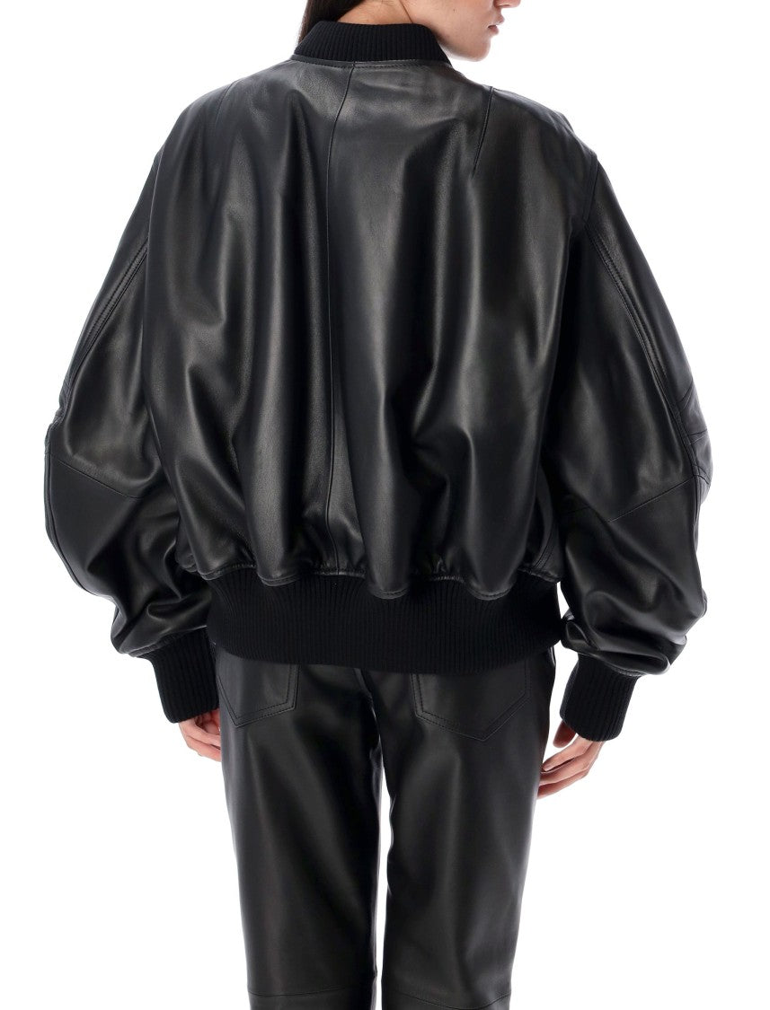 Anja Leather Bomber Jacket