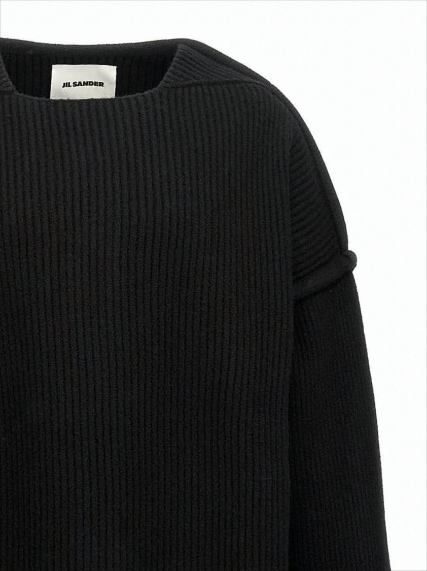 Boxy Oversized Black Wool Sweater