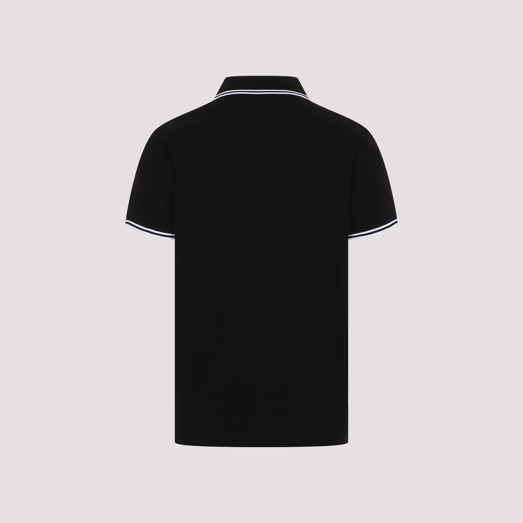 Classic Black Polo Shirt with Ribbed Collar