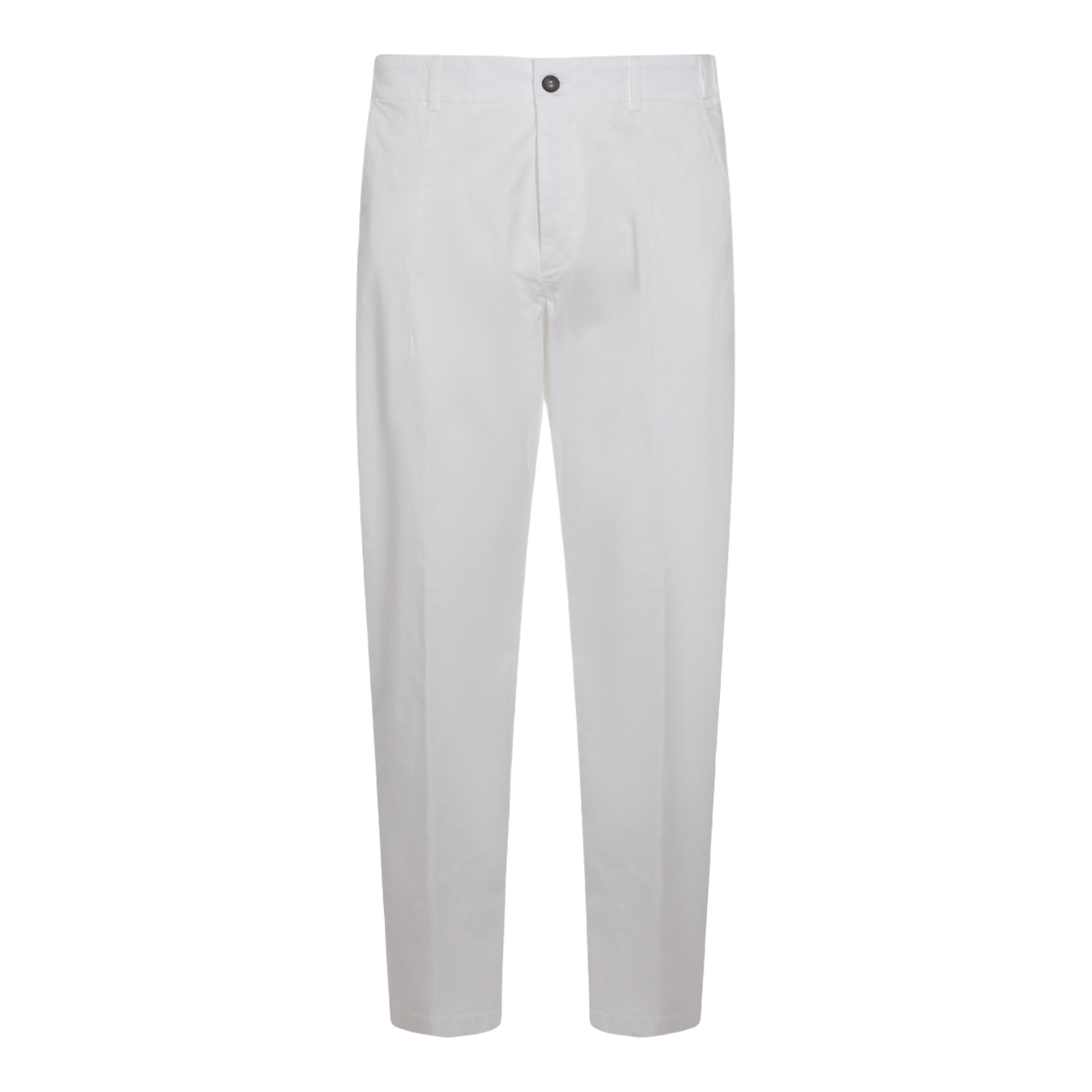 Straight-Leg White Trousers