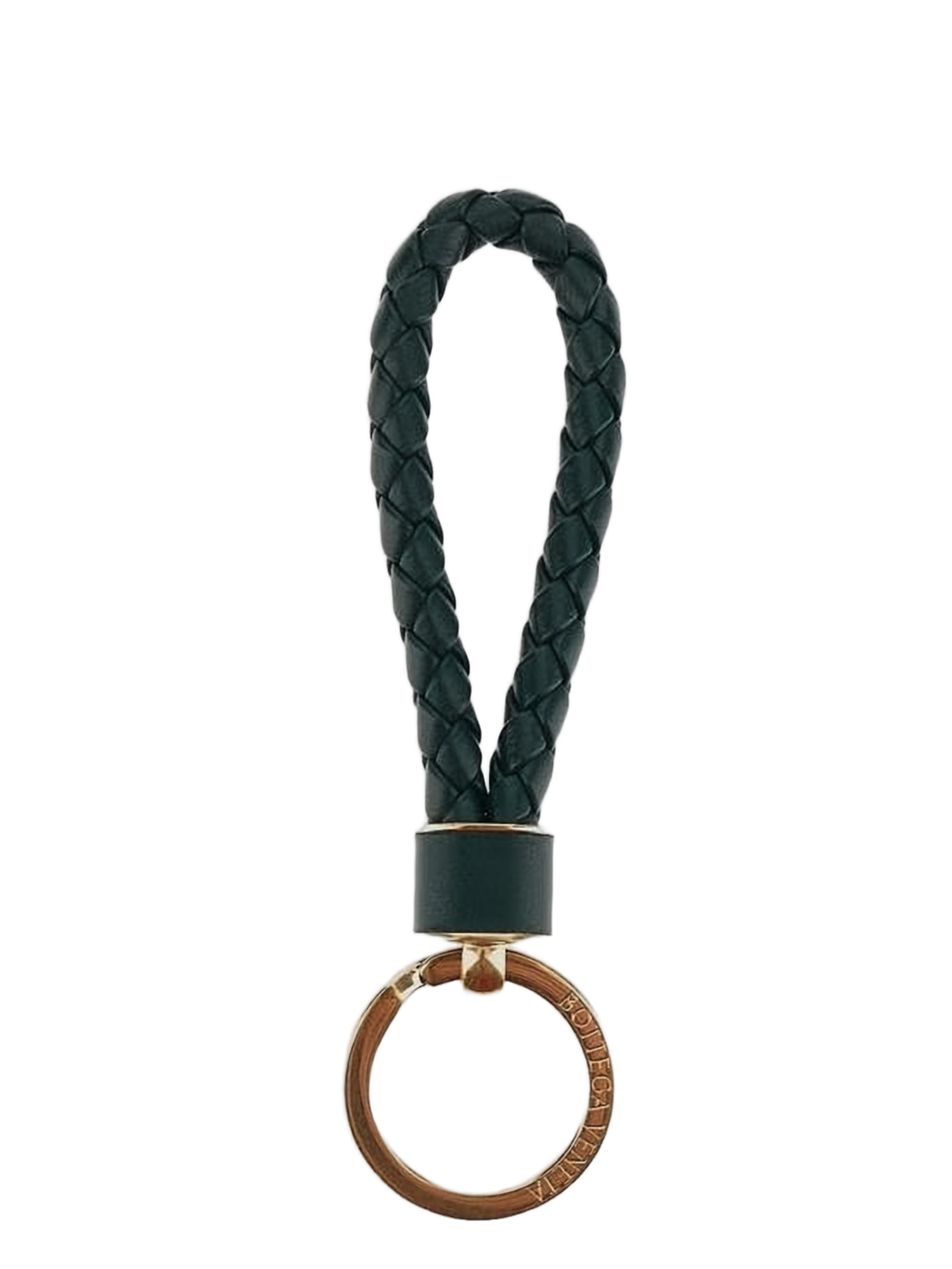 Braided Leather Black Keyring