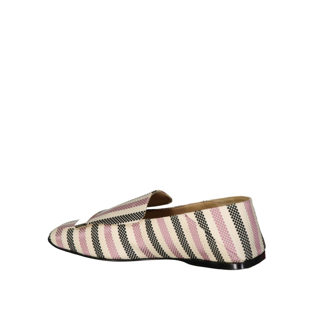 Jacquard Loafers With Square Toe And Striped Pattern