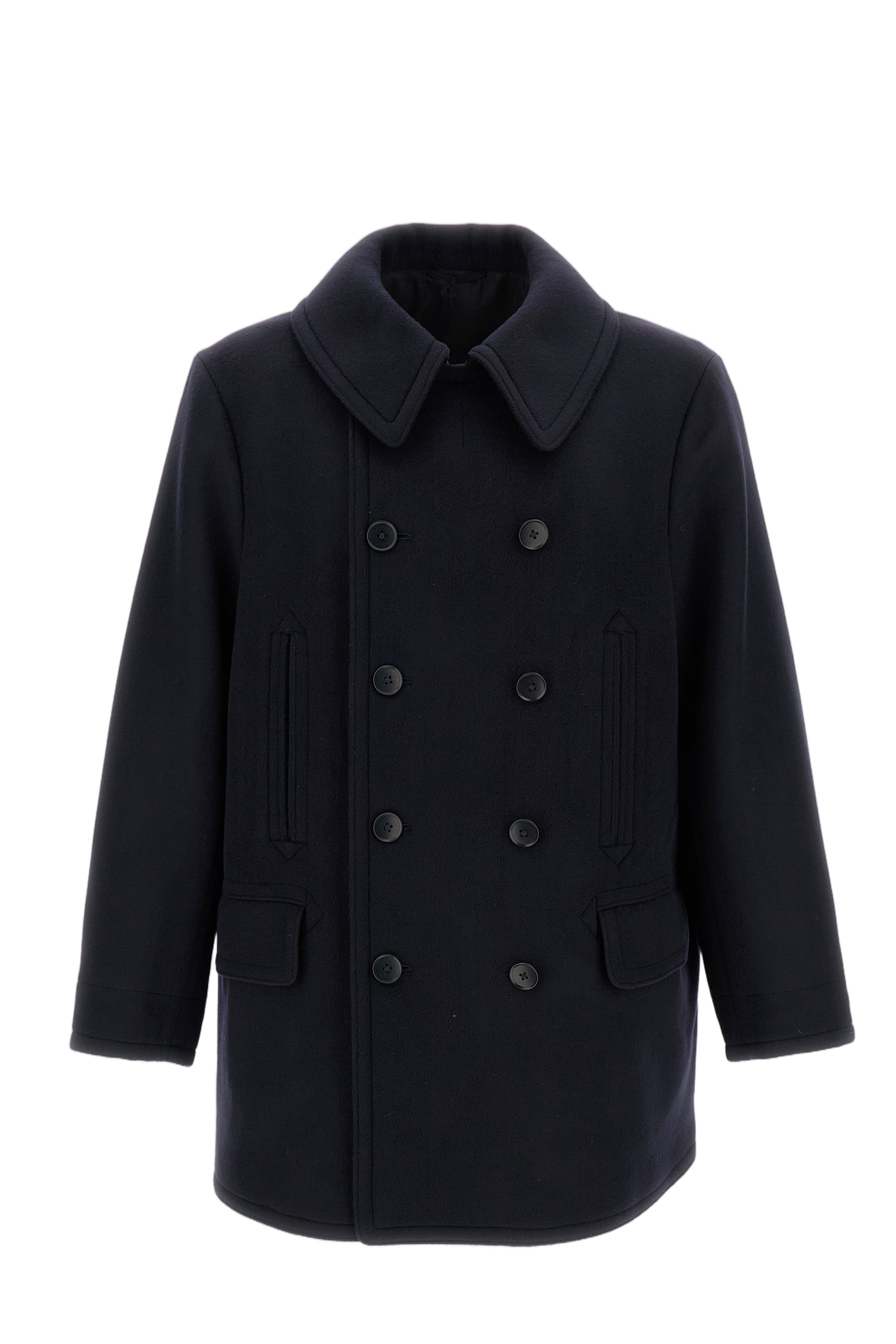Relaxed Fit Double-Breasted Wool Peacoat