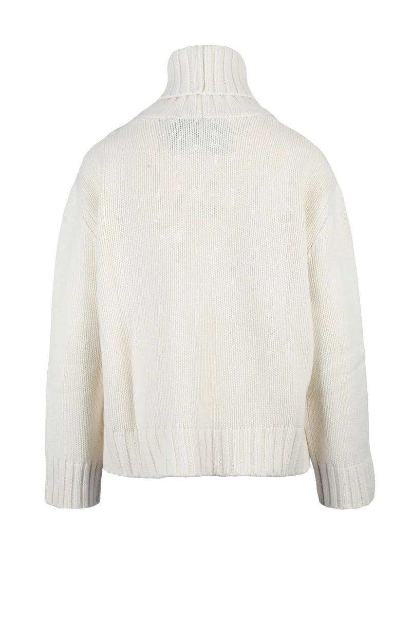 High Neck Sweater - White