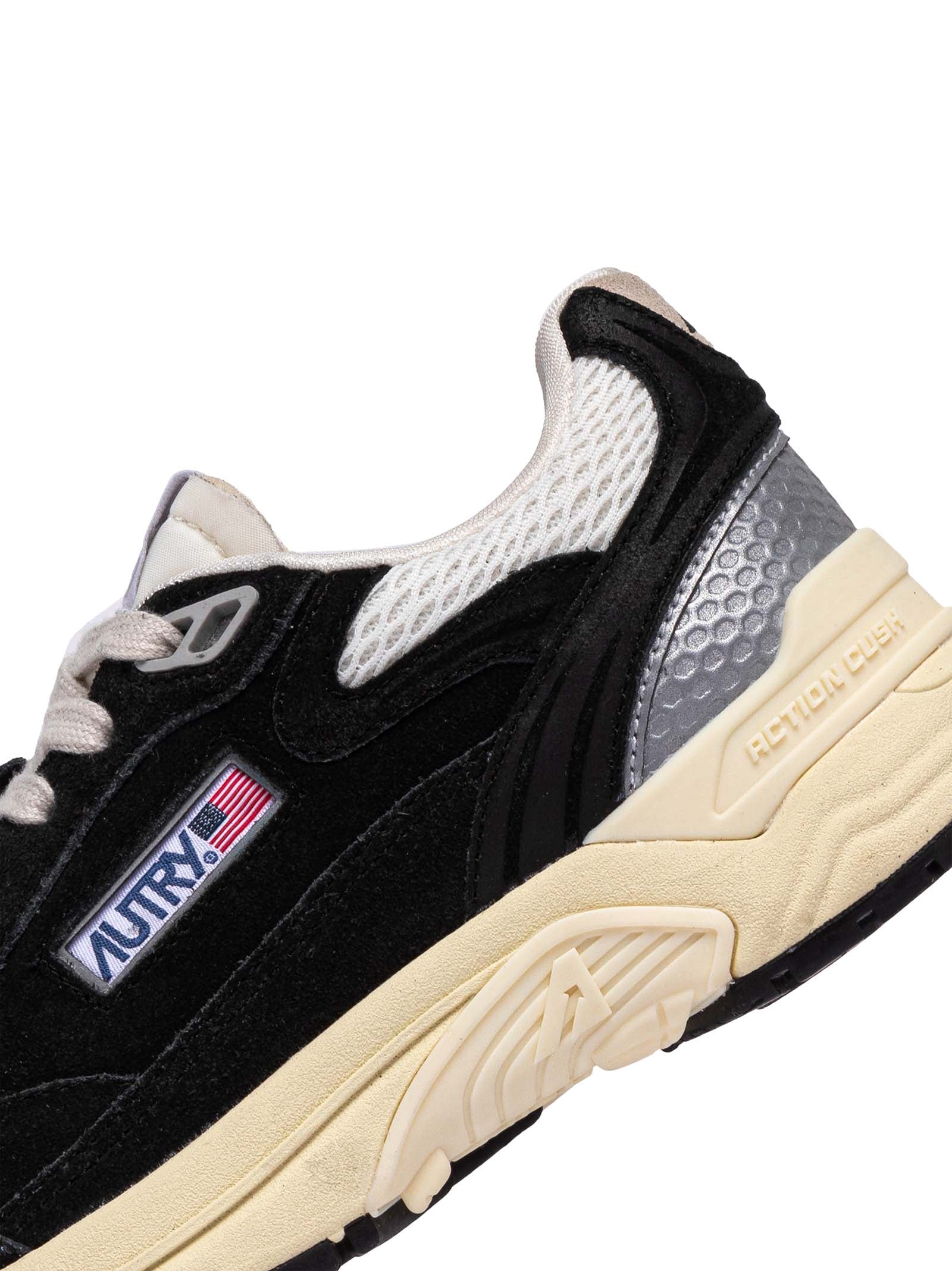 Black Suede and Mesh Sneakers
