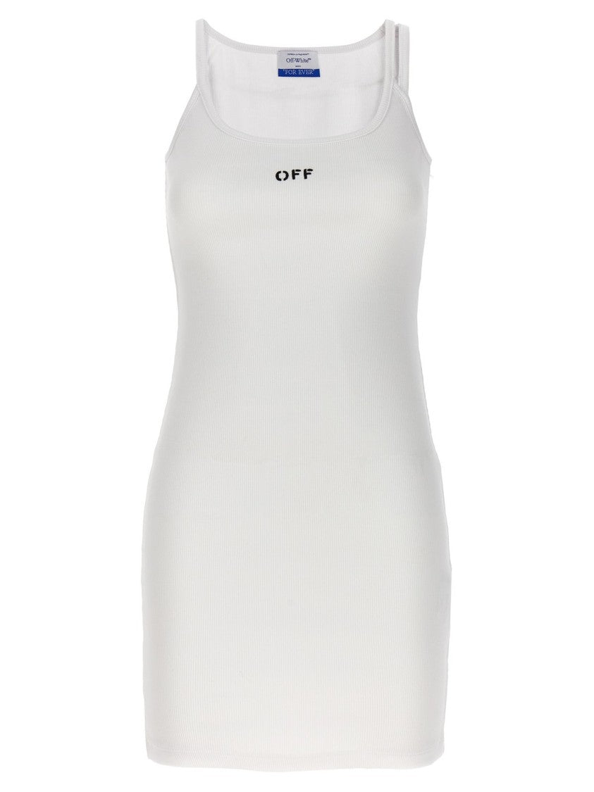 Logo Midi Dress – White