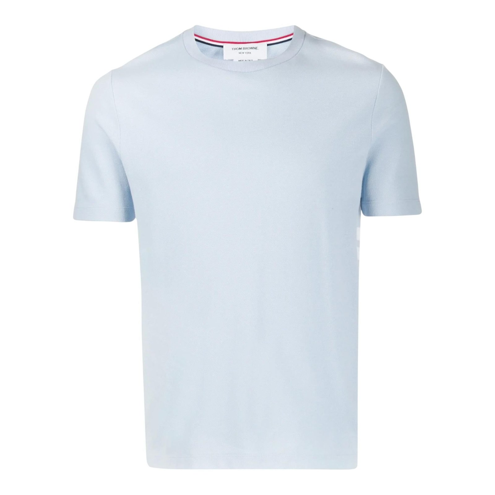 Short-Sleeved Crew Neck T-Shirt in Soft Blue Cotton