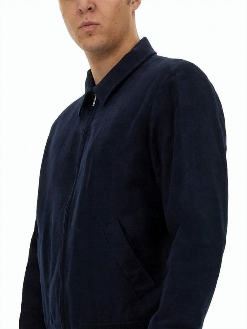 Navy Casual Jacket with Ribbed Cuffs