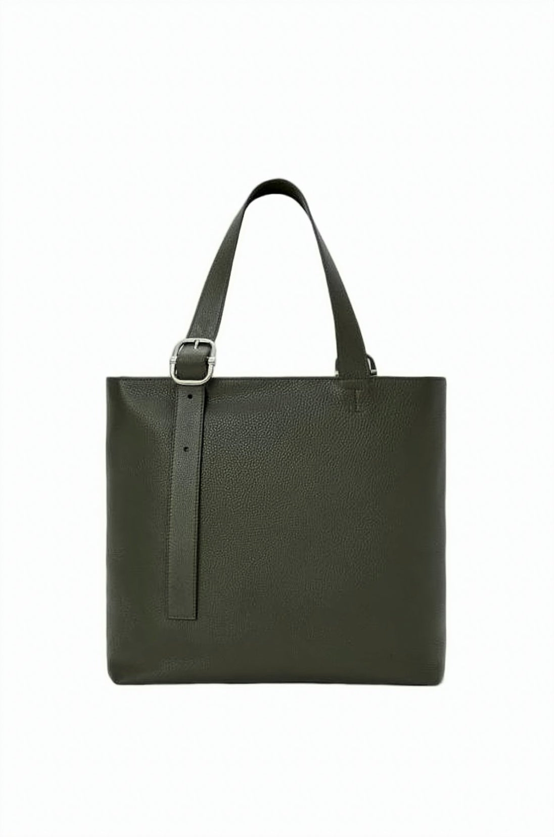 Minimalist Bucket Tote Bag With Gold-Tone Clasp