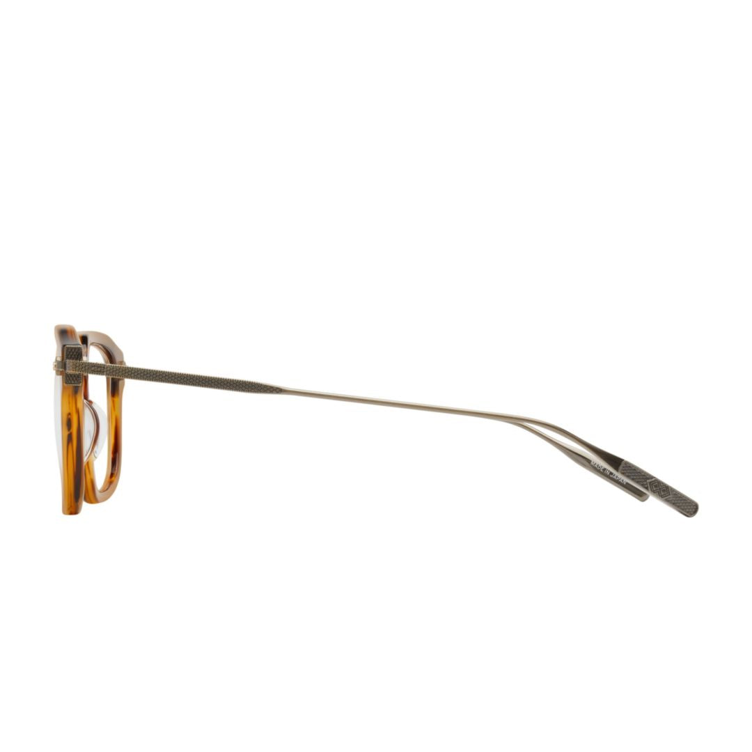 Nolan Square-Frame Tortoiseshell Acetate Eyeglasses with Metallic Temples