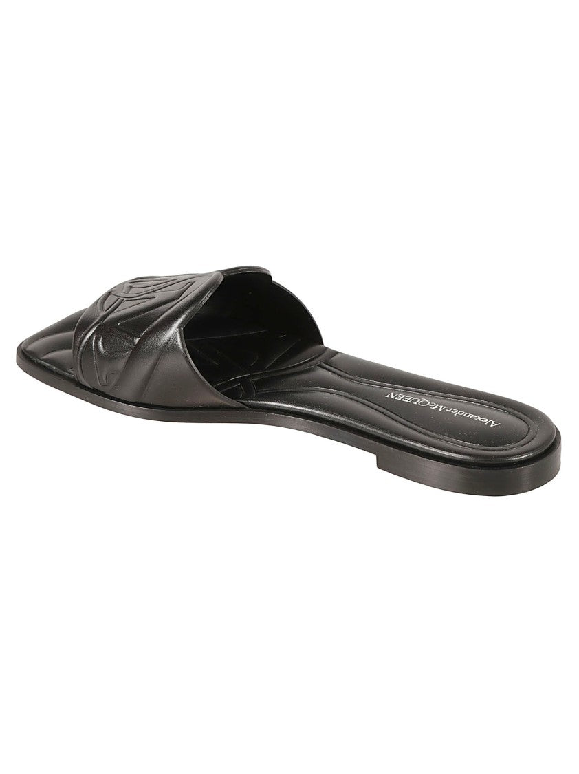 Black Sandals With Embossed Detailing