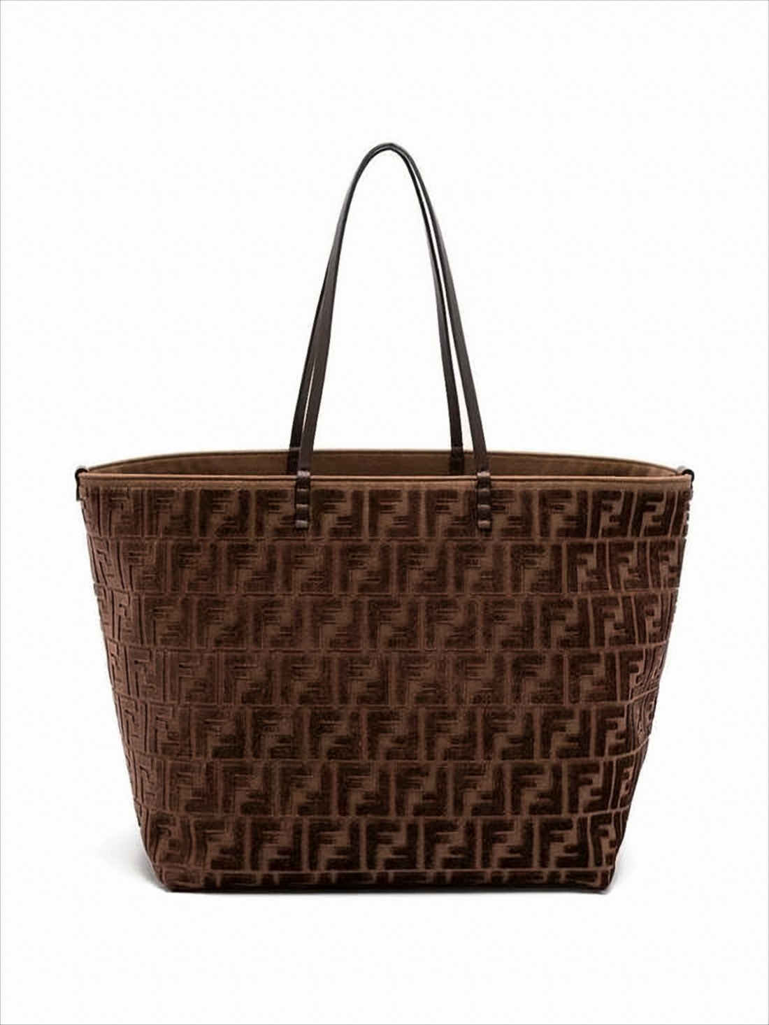 Trapezoidal Brown Calf Leather Tote Bag