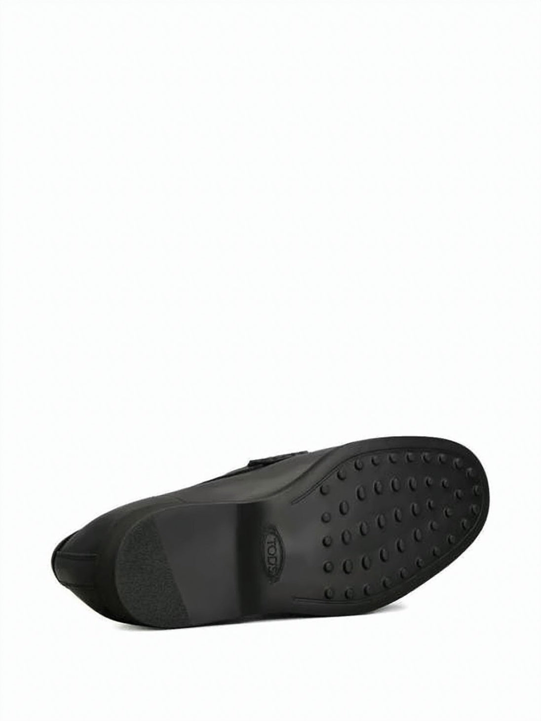 Penny Strap Black Leather Loafers with Detailed Stitching