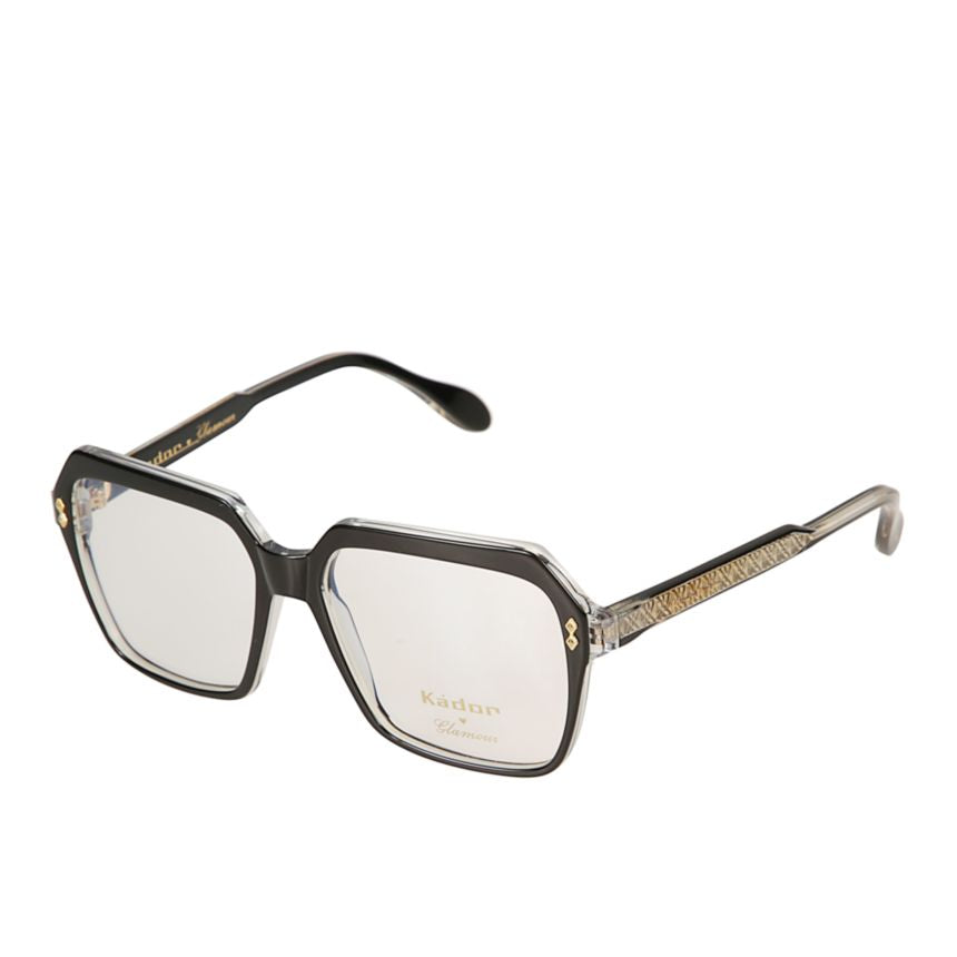 Giada Glamour Oversized Geometric Sunglasses with Textured Gold Temples