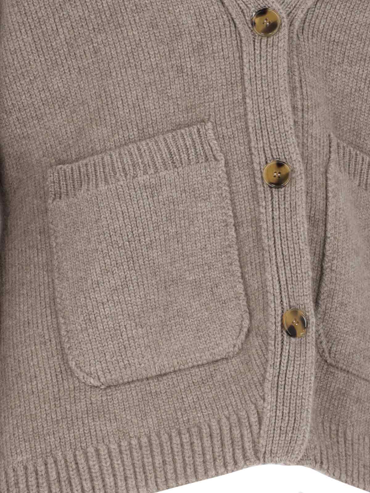 Cashmere Knit Cardigan with Deep V-Neck